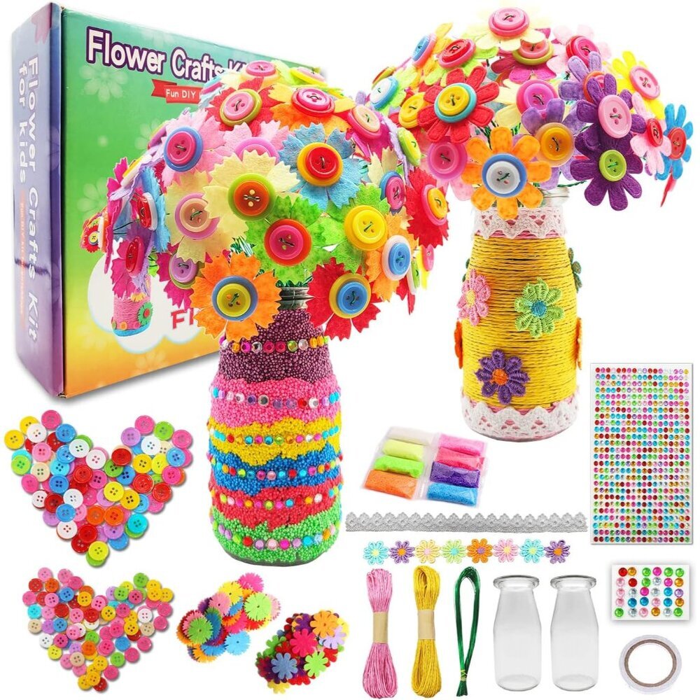Educational DIY Flower Craft Kit for Girls 6-10 - Safe & Fun Activity